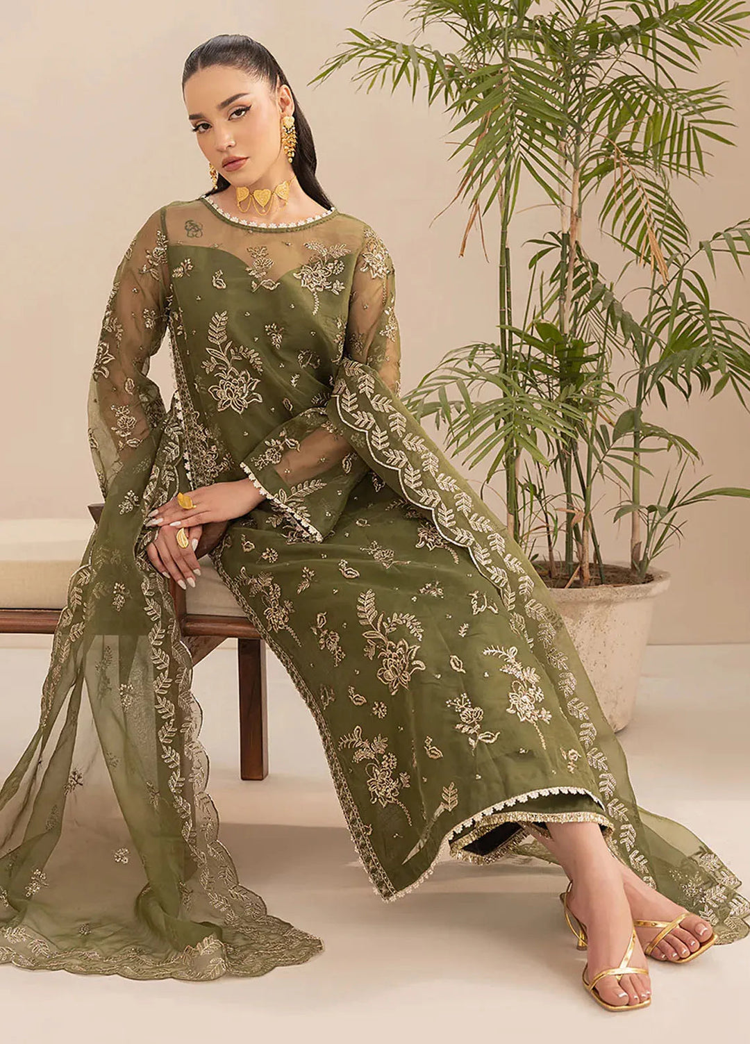 Aleen Pret Embroidered Organza 3 Piece Suit Amelie