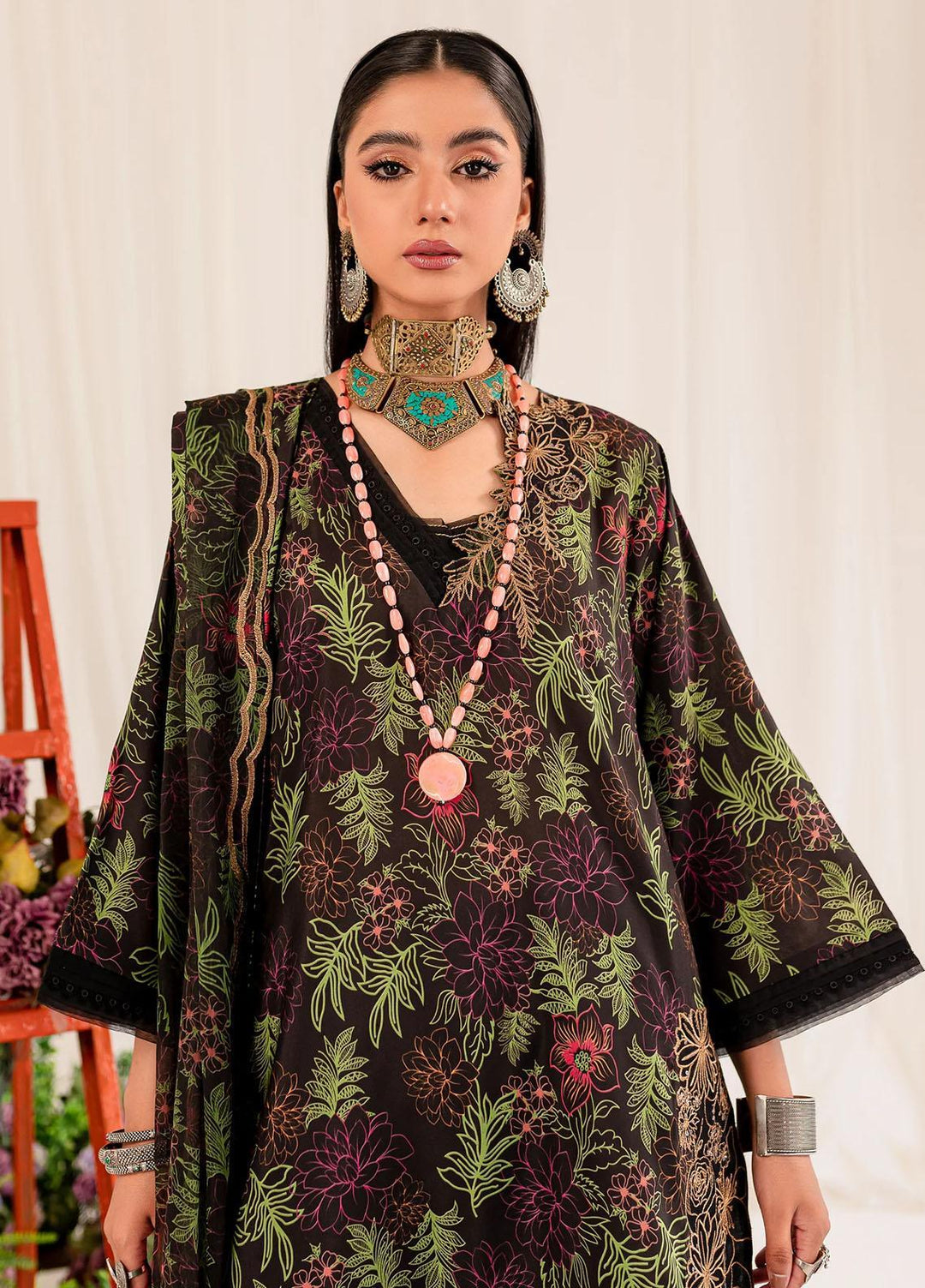 Aleena By Maryum N Maria Embroidered Lawn Suits Unstitched 3 Piece MNM23AL MLFD160 Maha - Formal Collection
