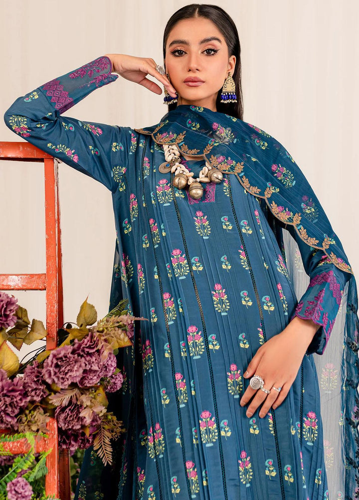 Aleena By Maryum N Maria Embroidered Lawn Suits Unstitched 3 Piece MNM23AL MLFD164 Sapphire - Formal Collection