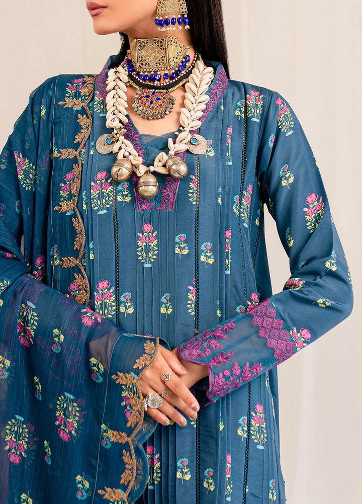 Aleena By Maryum N Maria Embroidered Lawn Suits Unstitched 3 Piece MNM23AL MLFD164 Sapphire - Formal Collection