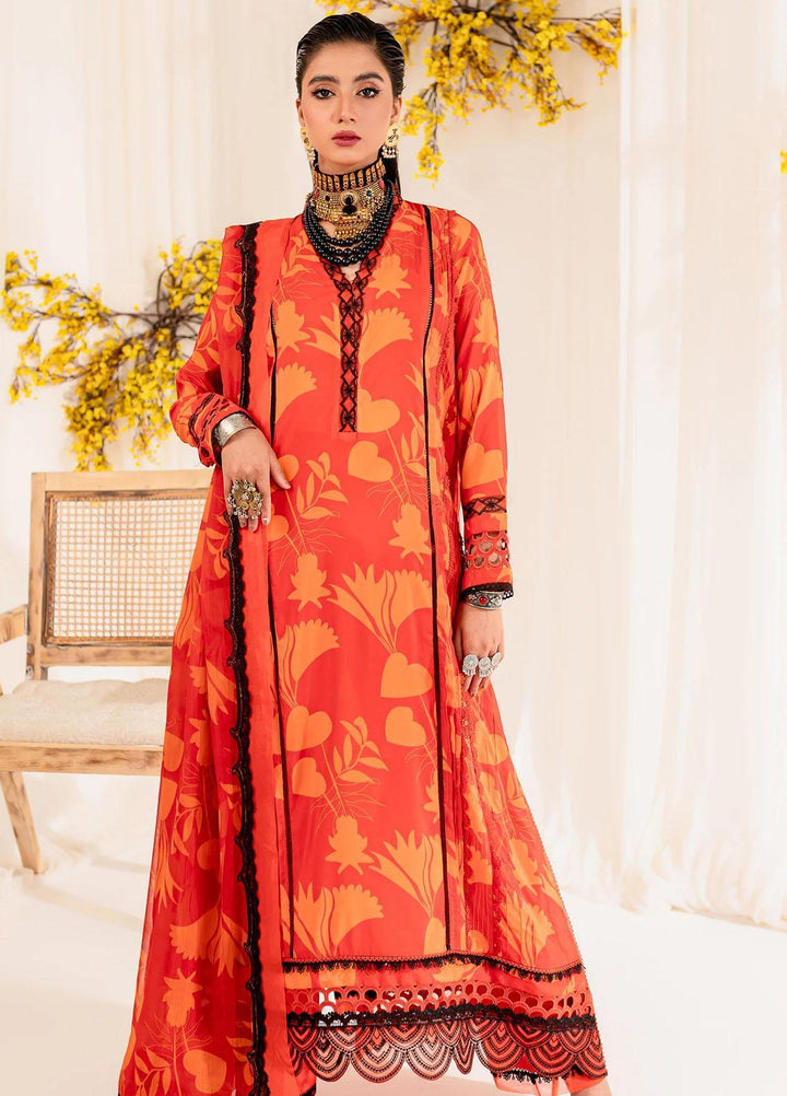 Aleena By Maryum N Maria Embroidered Lawn Suits Unstitched 3 Piece MNM23AL MLFD166 Hyacinth - Formal Collection