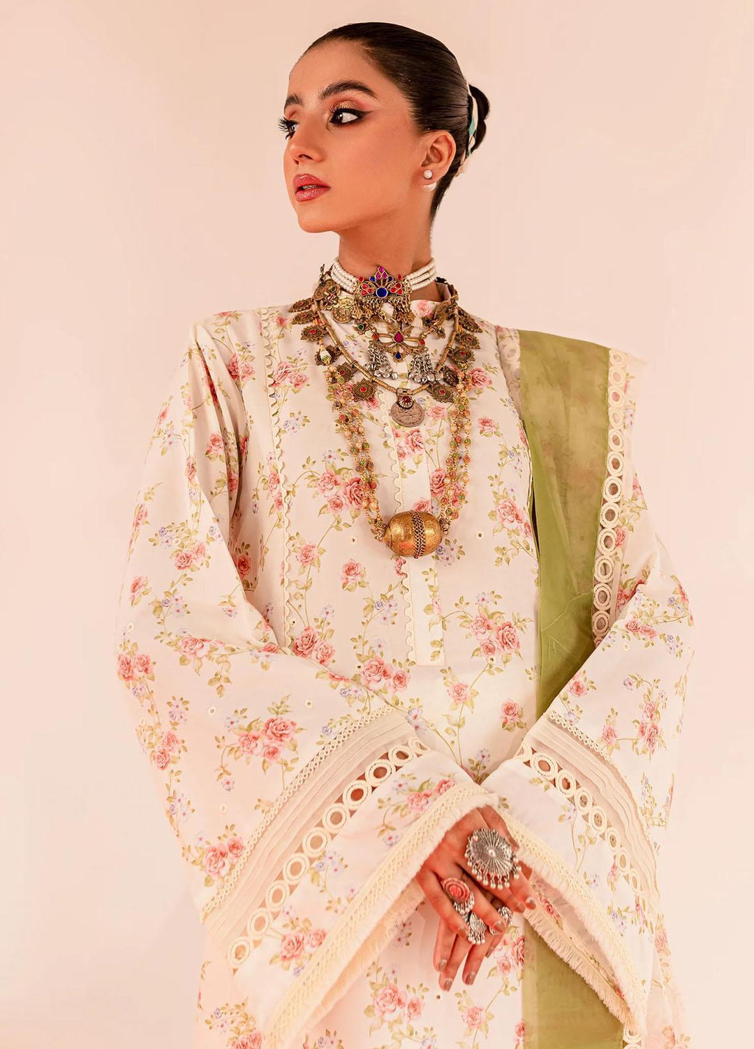 Aleena By Maryum N Maria Embroidered Lawn Suits Unstitched 3 Piece MNM23AL MLFD169 Howlite - Formal Collection