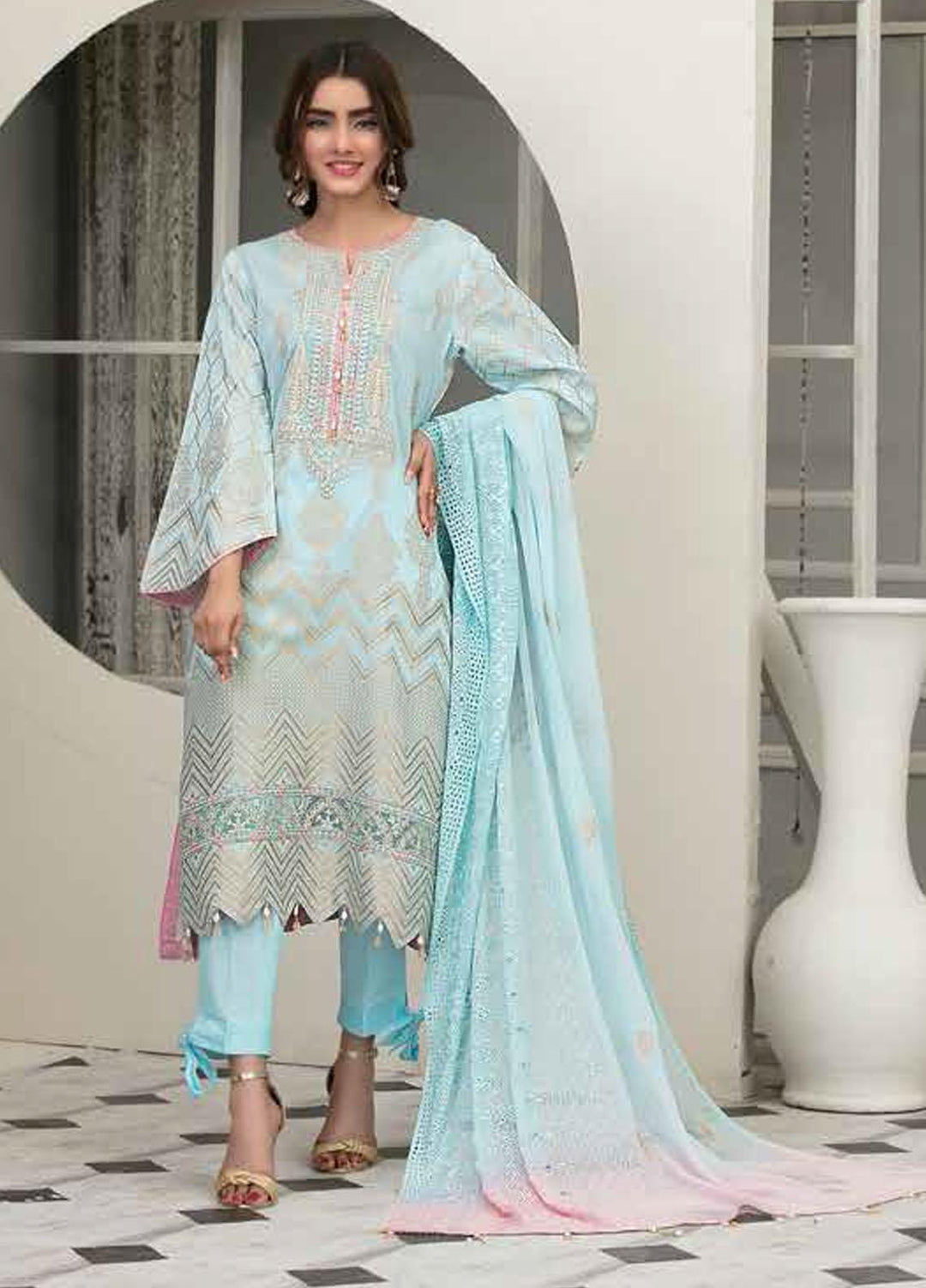 Alesia By Riaz Arts Embroidered Lawn Suits Unstitched 3 Piece RA21A 1235 - Summer Collection