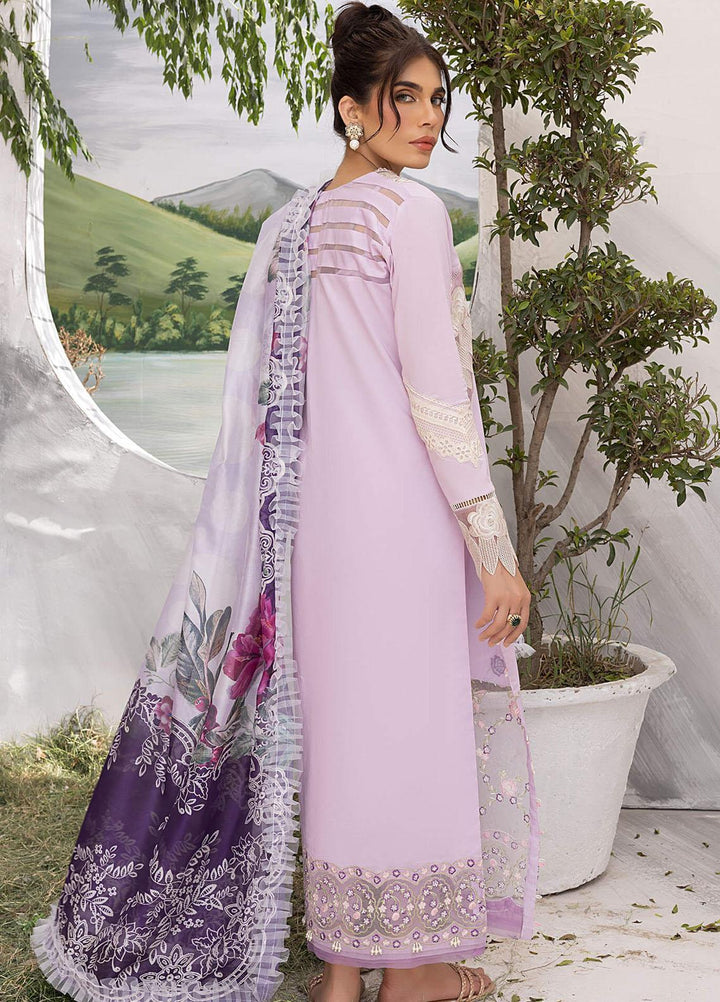 Aleyna By Asifa & Nabeel Embroidered Lawn Suits Unstitched 3 Piece AN23AL ALV-01 Lavande - Summer Collection