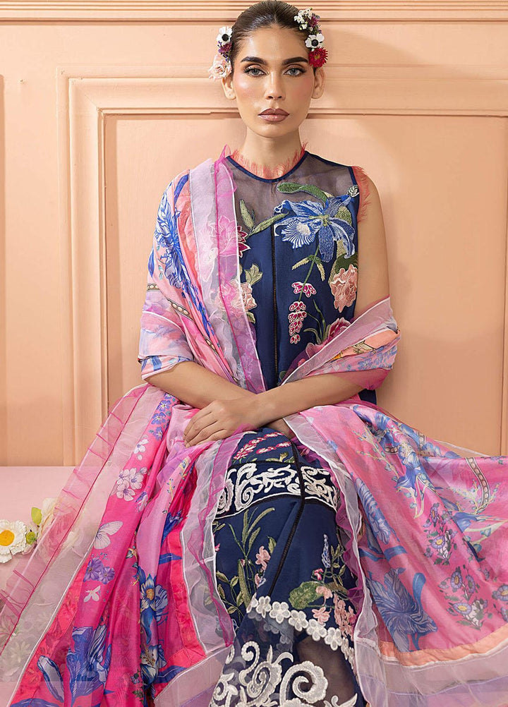 Aleyna By Asifa & Nabeel Embroidered Lawn Suits Unstitched 3 Piece AN23AL ALV-04 Double Delight - Summer Collection