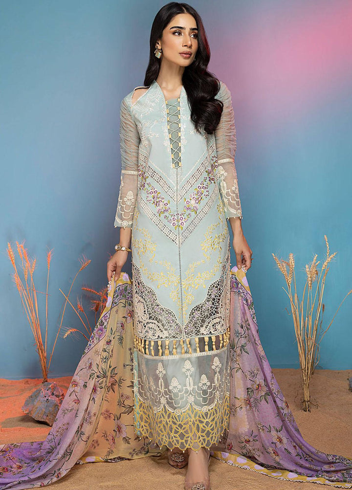 Aleyna By Asifa & Nabeel Embroidered Lawn Suits Unstitched 3 Piece AN23AL ALV-06 Moon Stone - Summer Collection