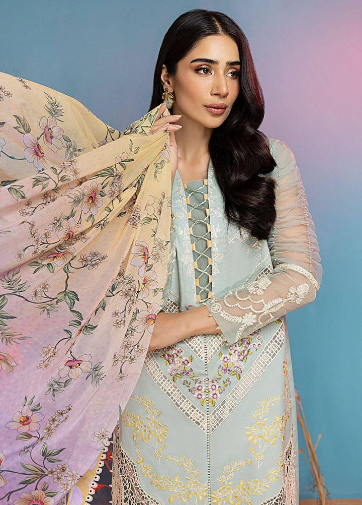Aleyna By Asifa & Nabeel Embroidered Lawn Suits Unstitched 3 Piece AN23AL ALV-06 Moon Stone - Summer Collection