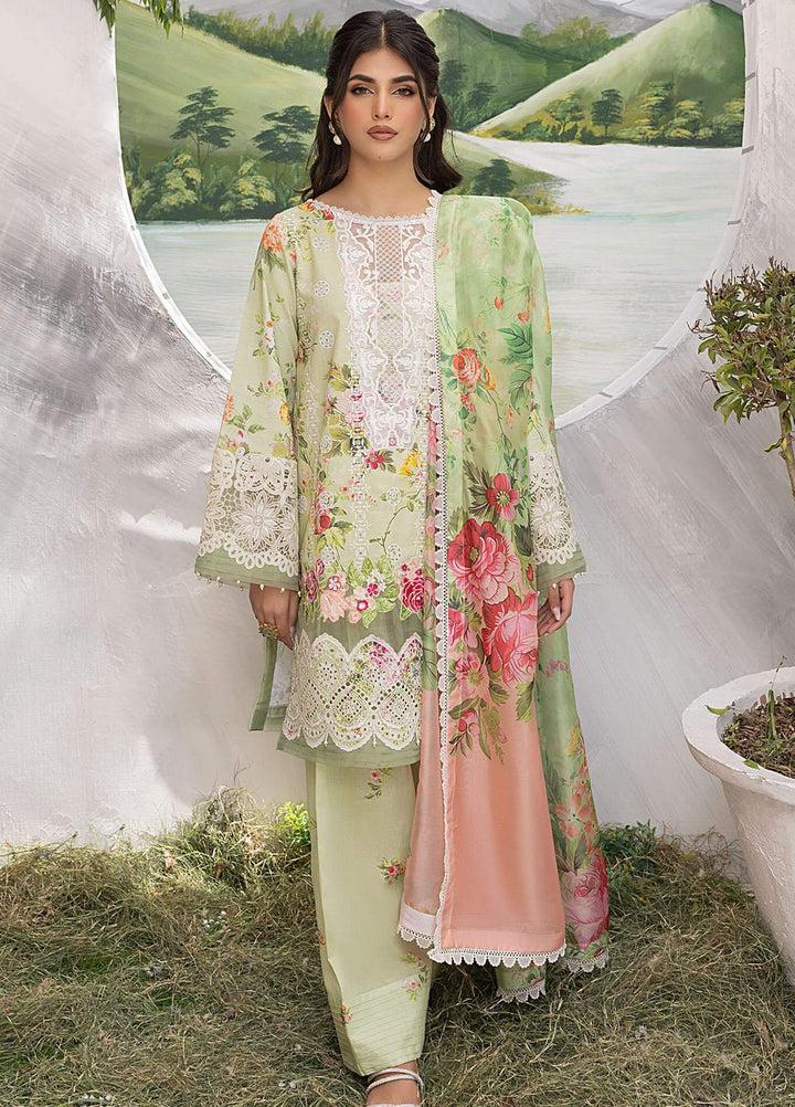 Aleyna By Asifa & Nabeel Embroidered Lawn Suits Unstitched 3 Piece AN23AL ALV-07 Camellia - Summer Collection