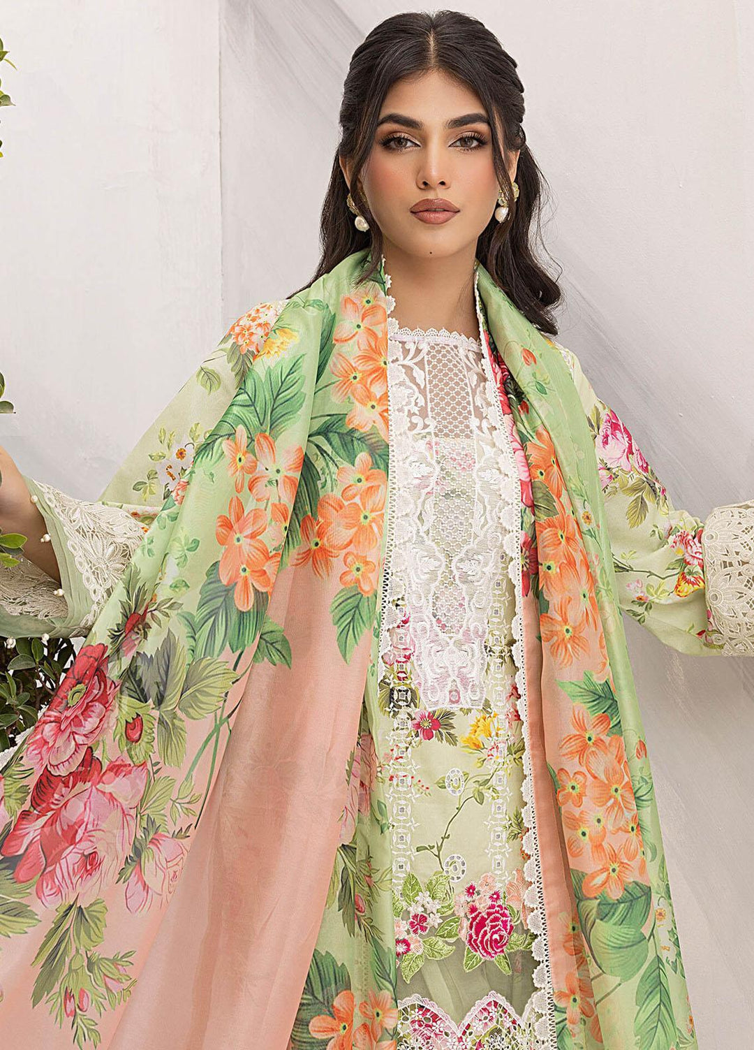 Aleyna By Asifa & Nabeel Embroidered Lawn Suits Unstitched 3 Piece AN23AL ALV-07 Camellia - Summer Collection