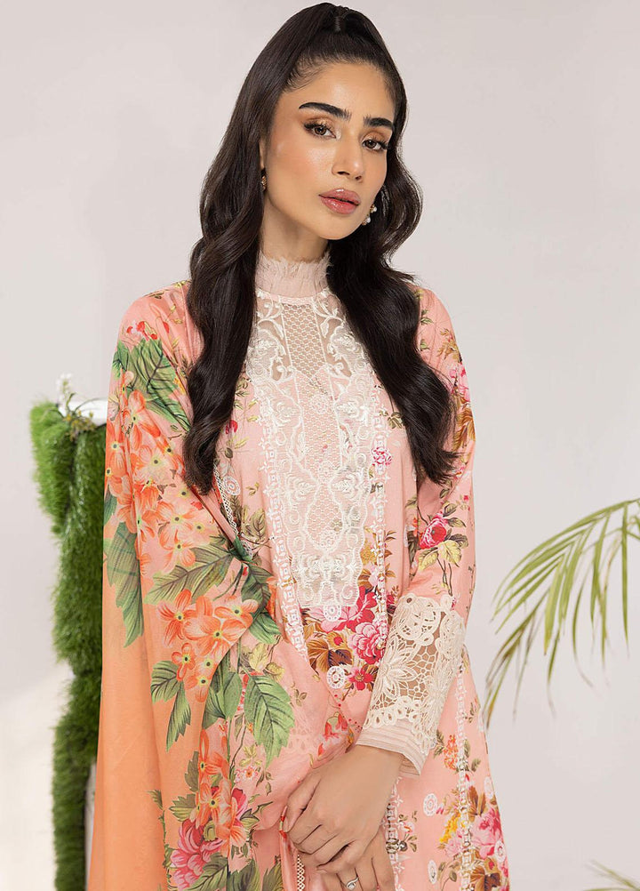 Aleyna By Asifa & Nabeel Embroidered Lawn Suits Unstitched 3 Piece AN23AL ALV-08 Peony - Summer Collection
