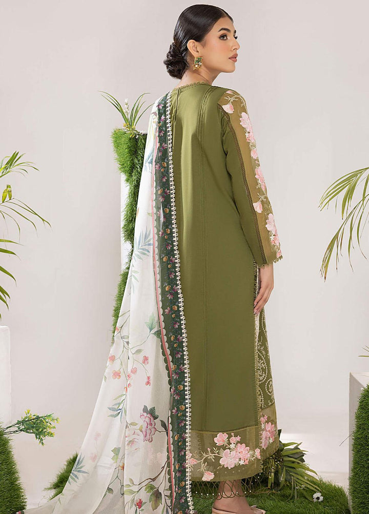 Aleyna By Asifa & Nabeel Embroidered Lawn Suits Unstitched 3 Piece AN23AL ALV-10 Olive - Summer Collection