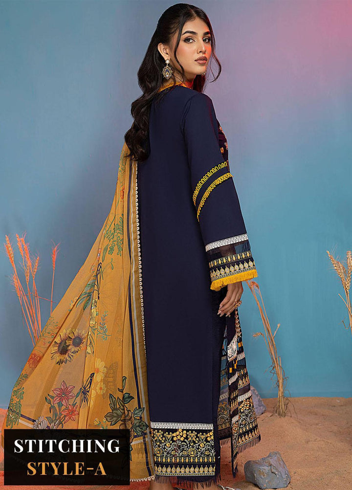 Aleyna By Asifa & Nabeel Embroidered Lawn Suits Unstitched 3 Piece AN23AL ALV-11 Celeste - Summer Collection