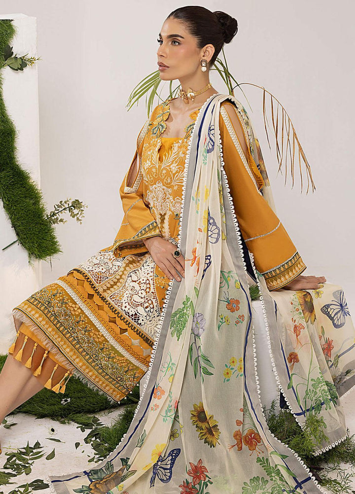 Aleyna By Asifa & Nabeel Embroidered Lawn Suits Unstitched 3 Piece AN23AL ALV-12 Lyra - Summer Collection