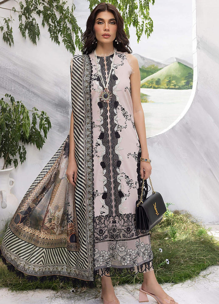 Aleyna By Asifa & Nabeel Embroidered Lawn Suits Unstitched 3 Piece AN23AL ALV-13 Fawn - Summer Collection