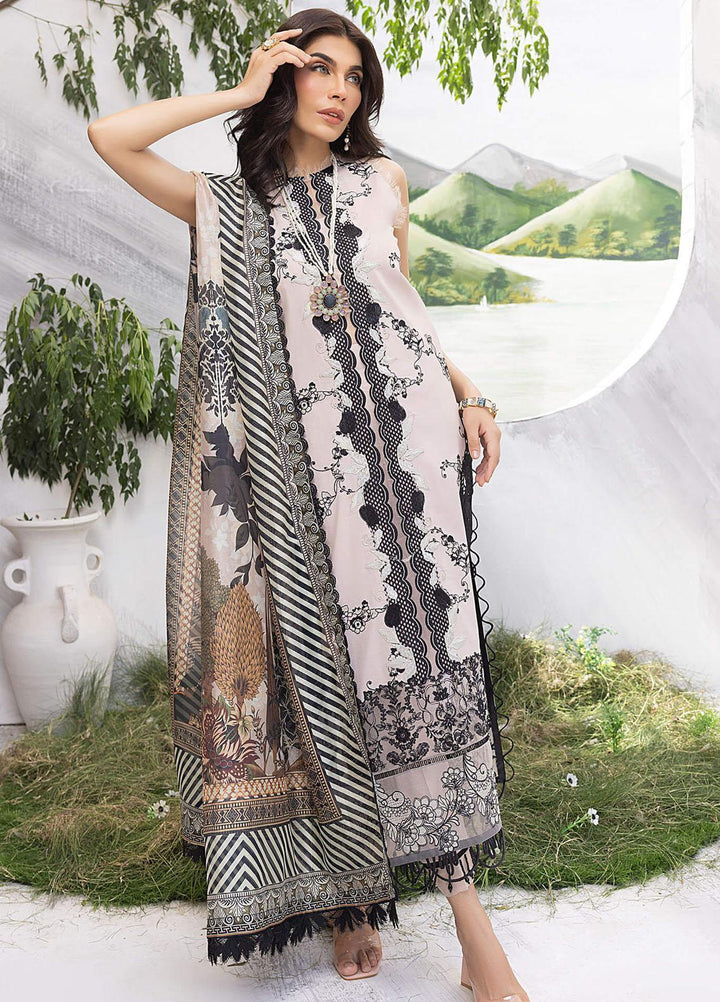 Aleyna By Asifa & Nabeel Embroidered Lawn Suits Unstitched 3 Piece AN23AL ALV-13 Fawn - Summer Collection