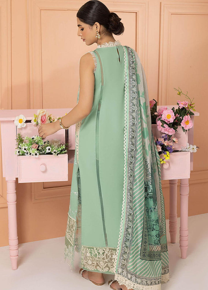 Aleyna By Asifa & Nabeel Embroidered Lawn Suits Unstitched 3 Piece AN23AL ALV-14 Seafoam - Summer Collection