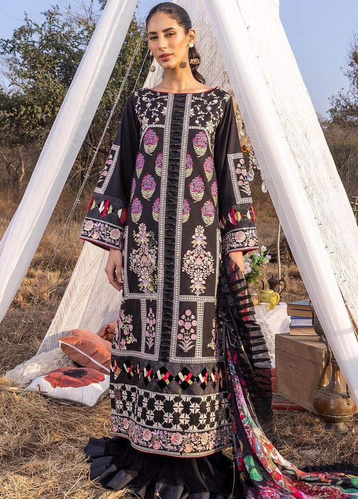 Aleyna By Asifa & Nabeel Embroidered Lawn Suits Unstitched 3 Piece AN23A ASL-01 Noir - Summer Collection