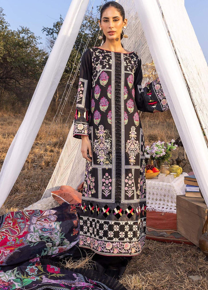 Aleyna By Asifa & Nabeel Embroidered Lawn Suits Unstitched 3 Piece AN23A ASL-01 Noir - Summer Collection