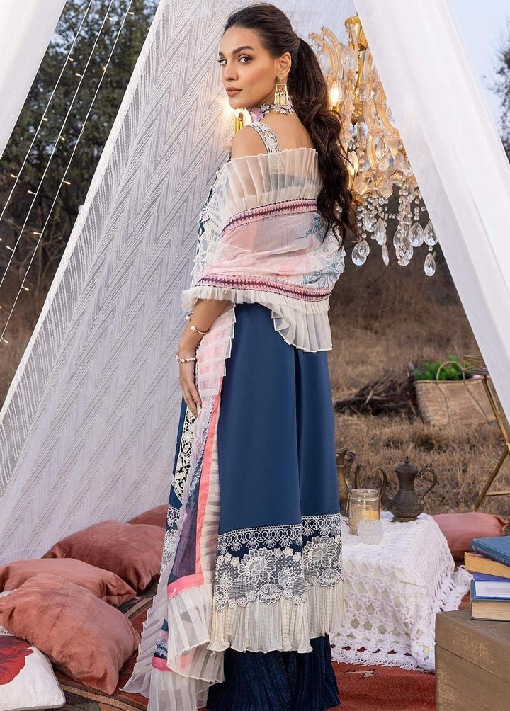 Aleyna By Asifa & Nabeel Embroidered Lawn Suits Unstitched 3 Piece AN23A ASL-03 Blue Bell - Summer Collection