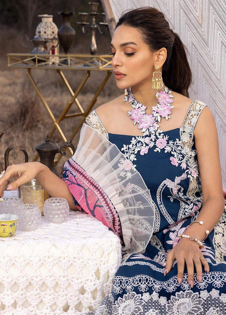 Aleyna By Asifa & Nabeel Embroidered Lawn Suits Unstitched 3 Piece AN23A ASL-03 Blue Bell - Summer Collection