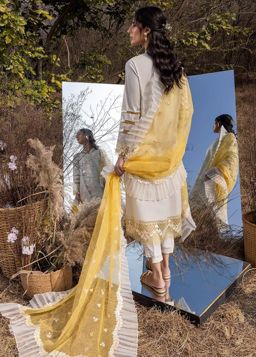 Aleyna By Asifa & Nabeel Embroidered Lawn Suits Unstitched 3 Piece AN23A ASL-04 Gris - Summer Collection