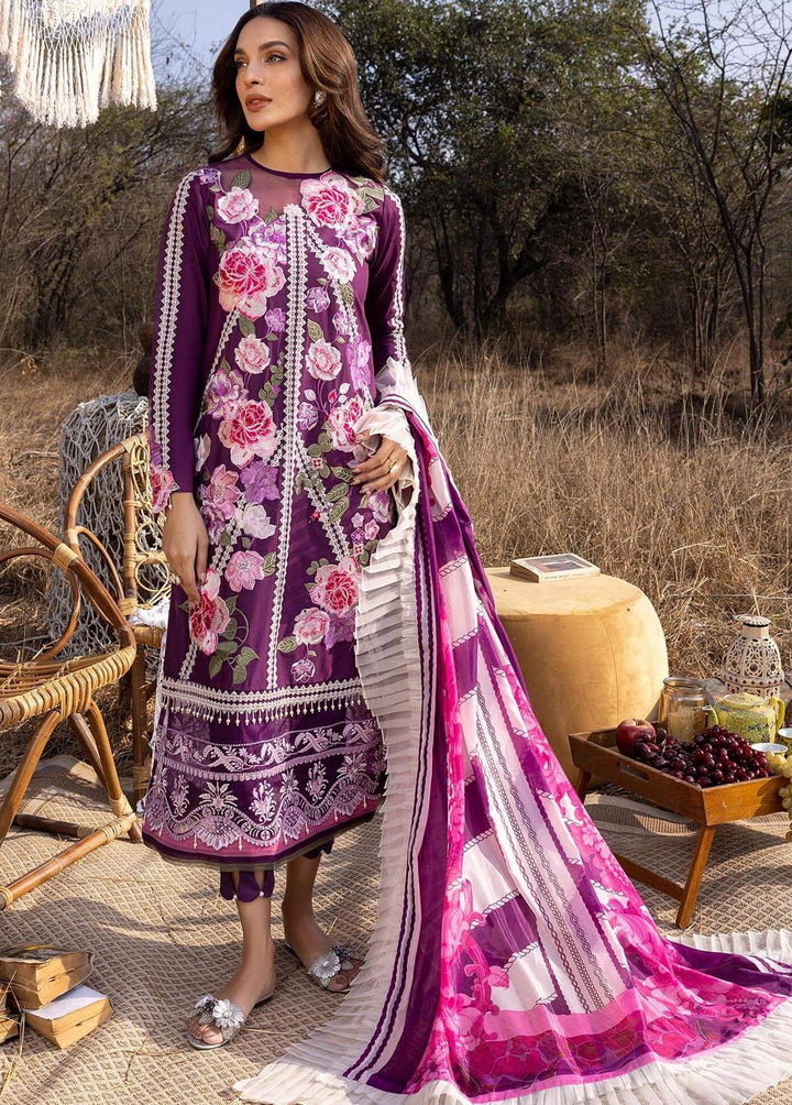 Aleyna By Asifa & Nabeel Embroidered Lawn Suits Unstitched 3 Piece AN23A ASL-09 Violette - Summer Collection