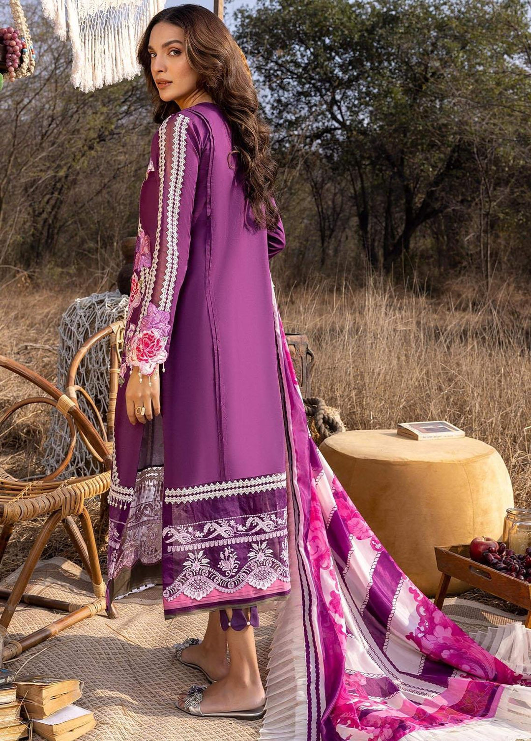 Aleyna By Asifa & Nabeel Embroidered Lawn Suits Unstitched 3 Piece AN23A ASL-09 Violette - Summer Collection