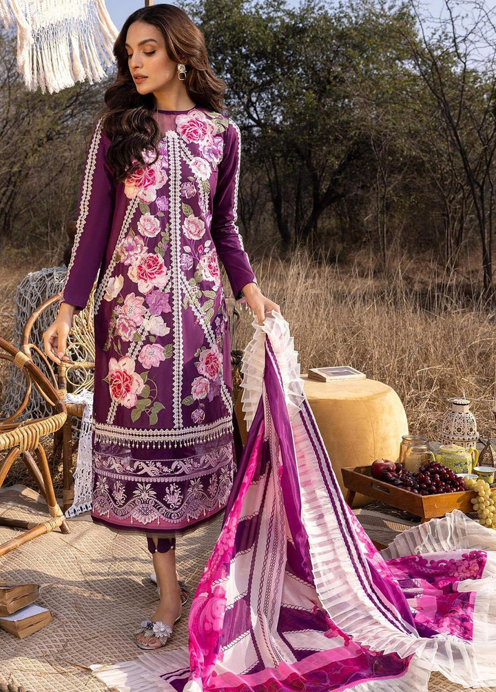 Aleyna By Asifa & Nabeel Embroidered Lawn Suits Unstitched 3 Piece AN23A ASL-09 Violette - Summer Collection