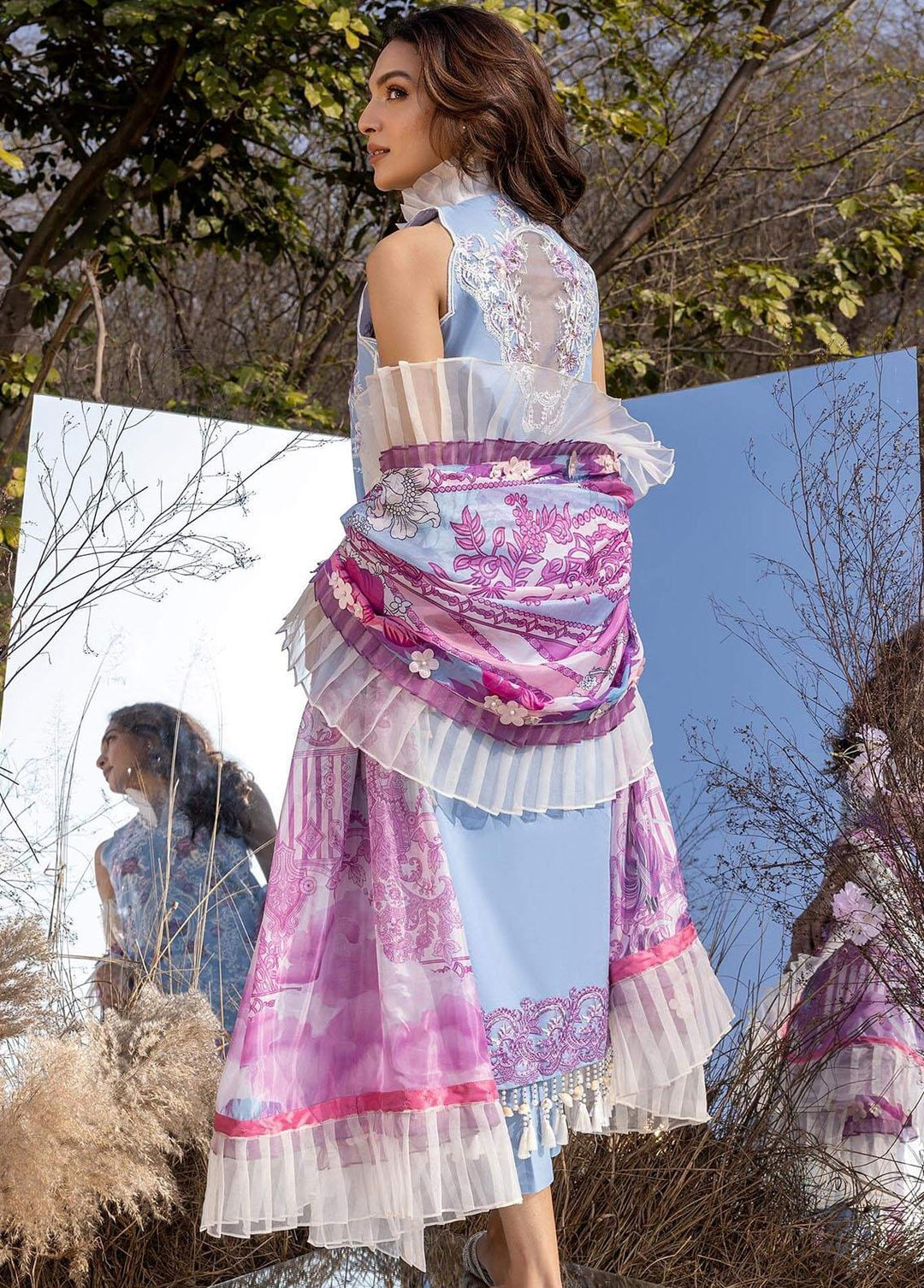 Aleyna By Asifa & Nabeel Embroidered Lawn Suits Unstitched 3 Piece AN23A ASL-10 Morning Glory - Summer Collection