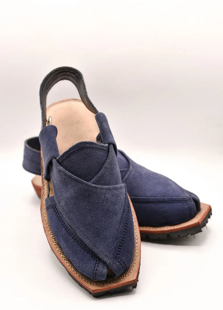 Alif Yay Plain Charsadda Blue Peshawri Chappal AY FW11