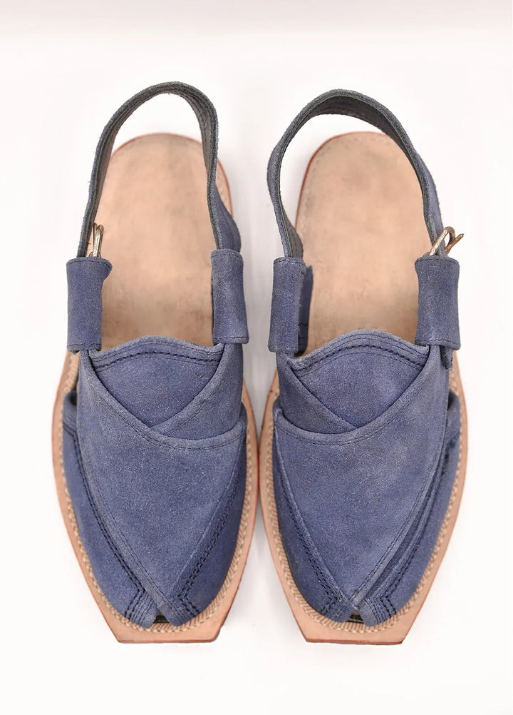 Alif Yay Plain Charsadda Blue Peshawri Chappal AY FW11