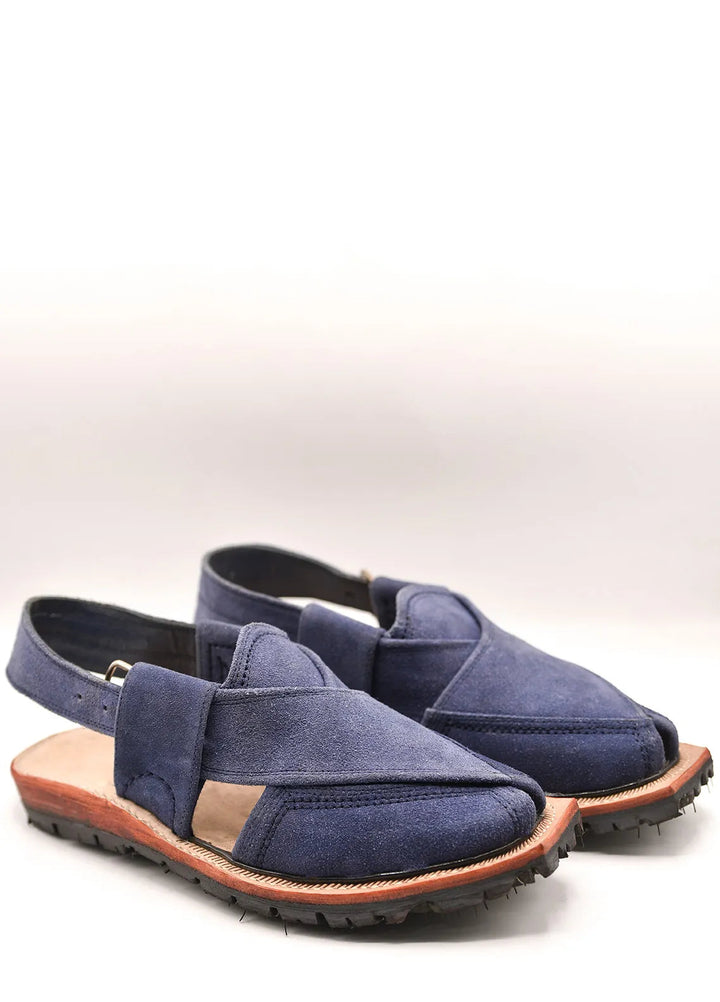 Alif Yay Plain Charsadda Blue Peshawri Chappal AY FW11