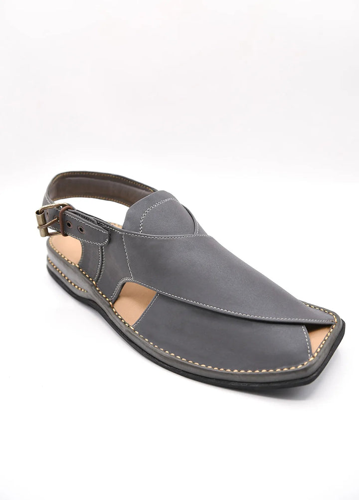 Alif Yay Plain Charsadda Grey Peshawri Chappal AY FW13