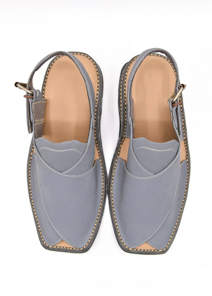 Alif Yay Plain Charsadda Grey Peshawri Chappal AY FW13