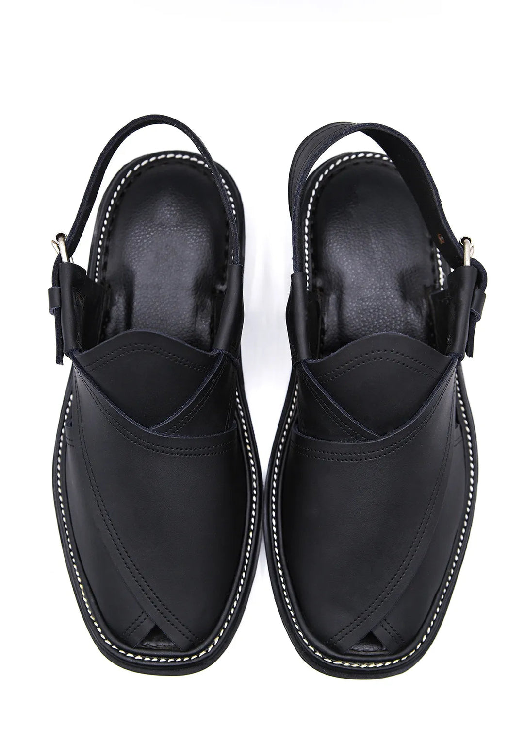 Alif Yay Plain Gogo Black Peshawri Chappal AY FW14