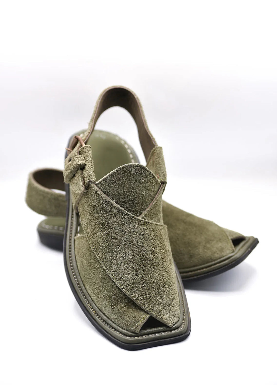Alif Yay Plain Karachi Green Peshawri Chappal AY FW16