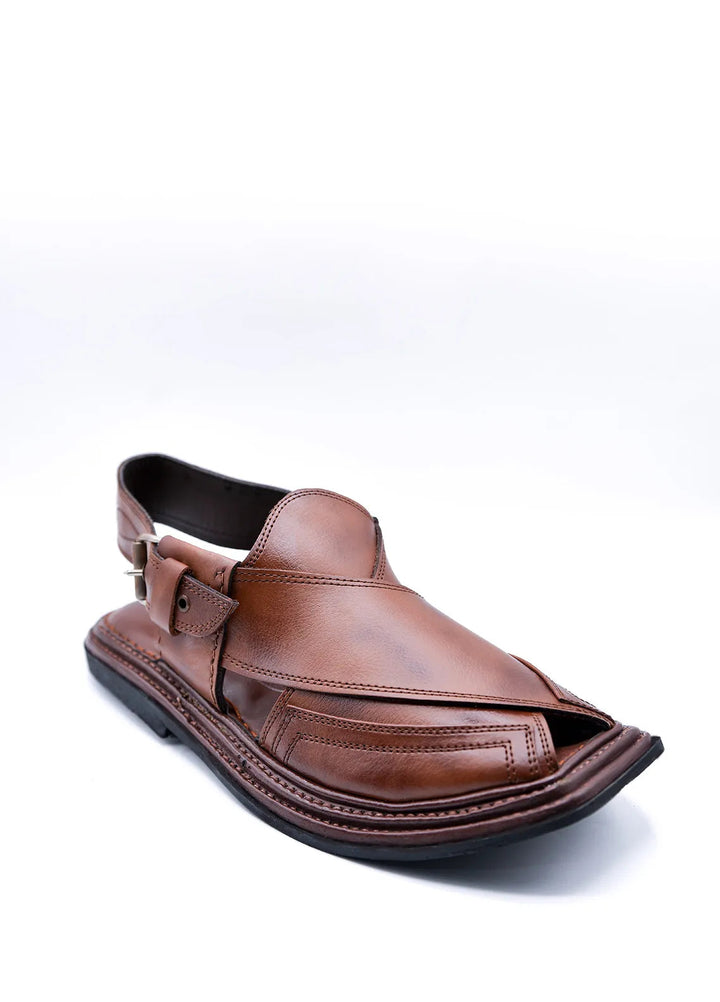 Alif Yay Textured Peshawar Zalmi Brown Texture Peshawri Chappal AY FW 20