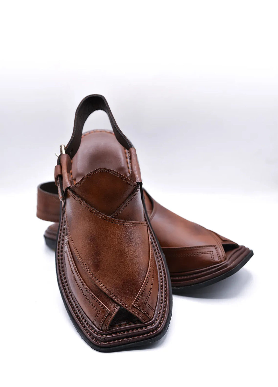 Alif Yay Textured Peshawar Zalmi Brown Texture Peshawri Chappal AY FW 20