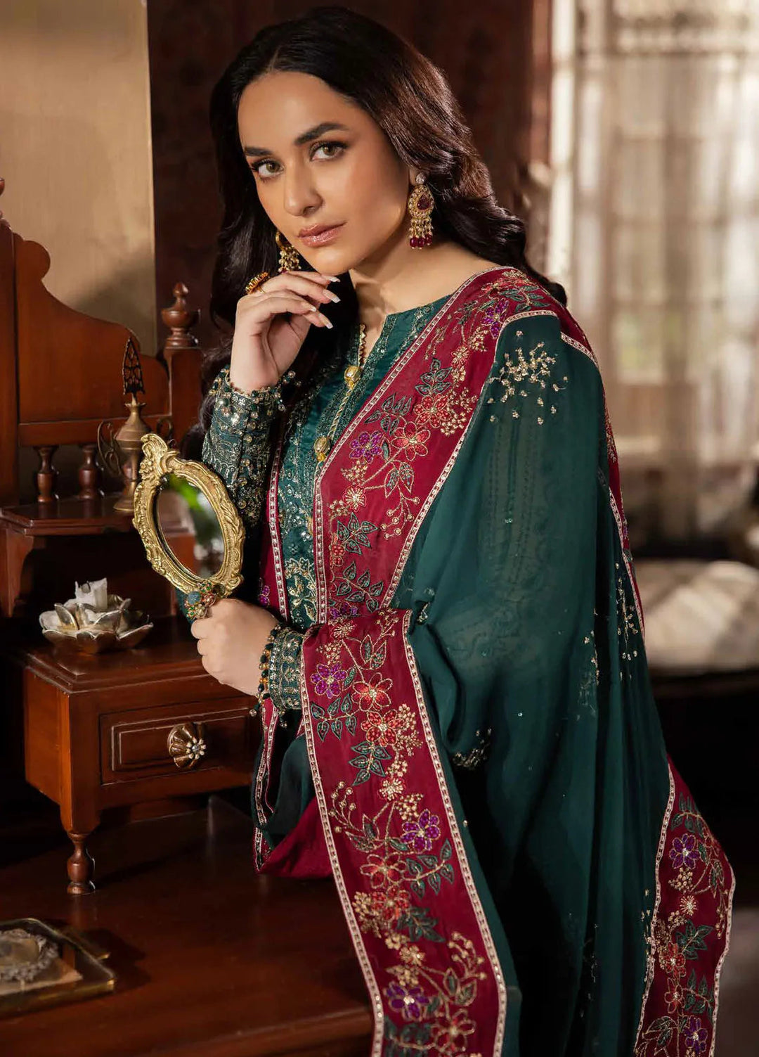 Alfaaz by Nureh Embroidered Chiffon Suits Unstitched 4 Piece NU24AF NL-74 - Formal Collection