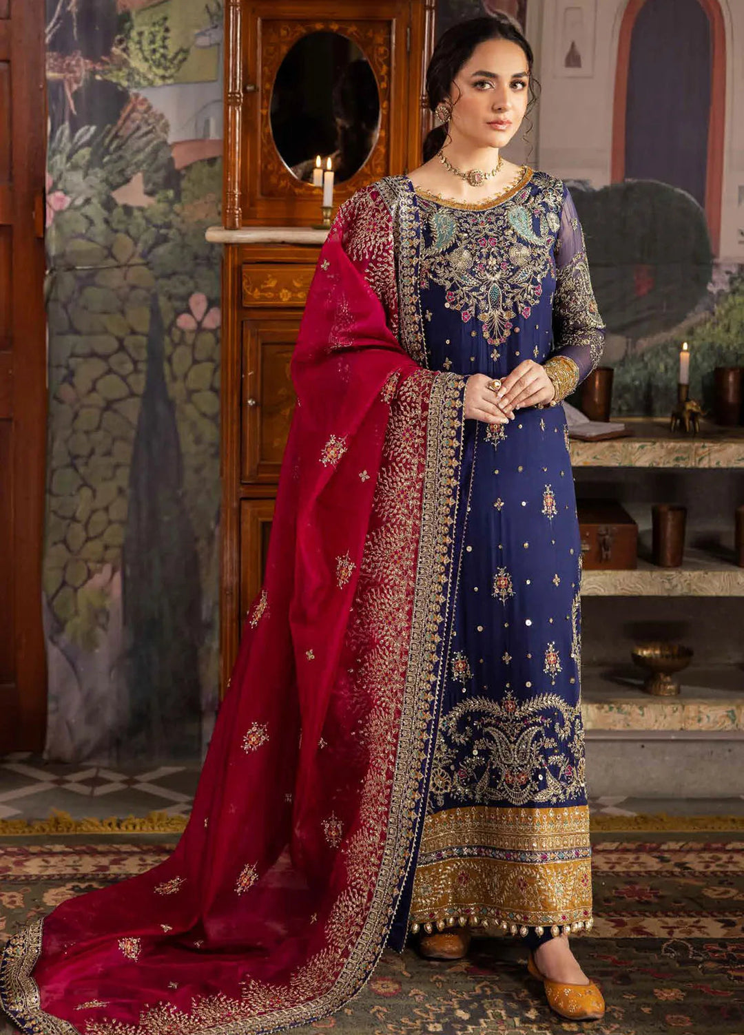 Alfaaz by Nureh Embroidered Chiffon Suits Unstitched 4 Piece NU24AF NL-75 - Formal Collection