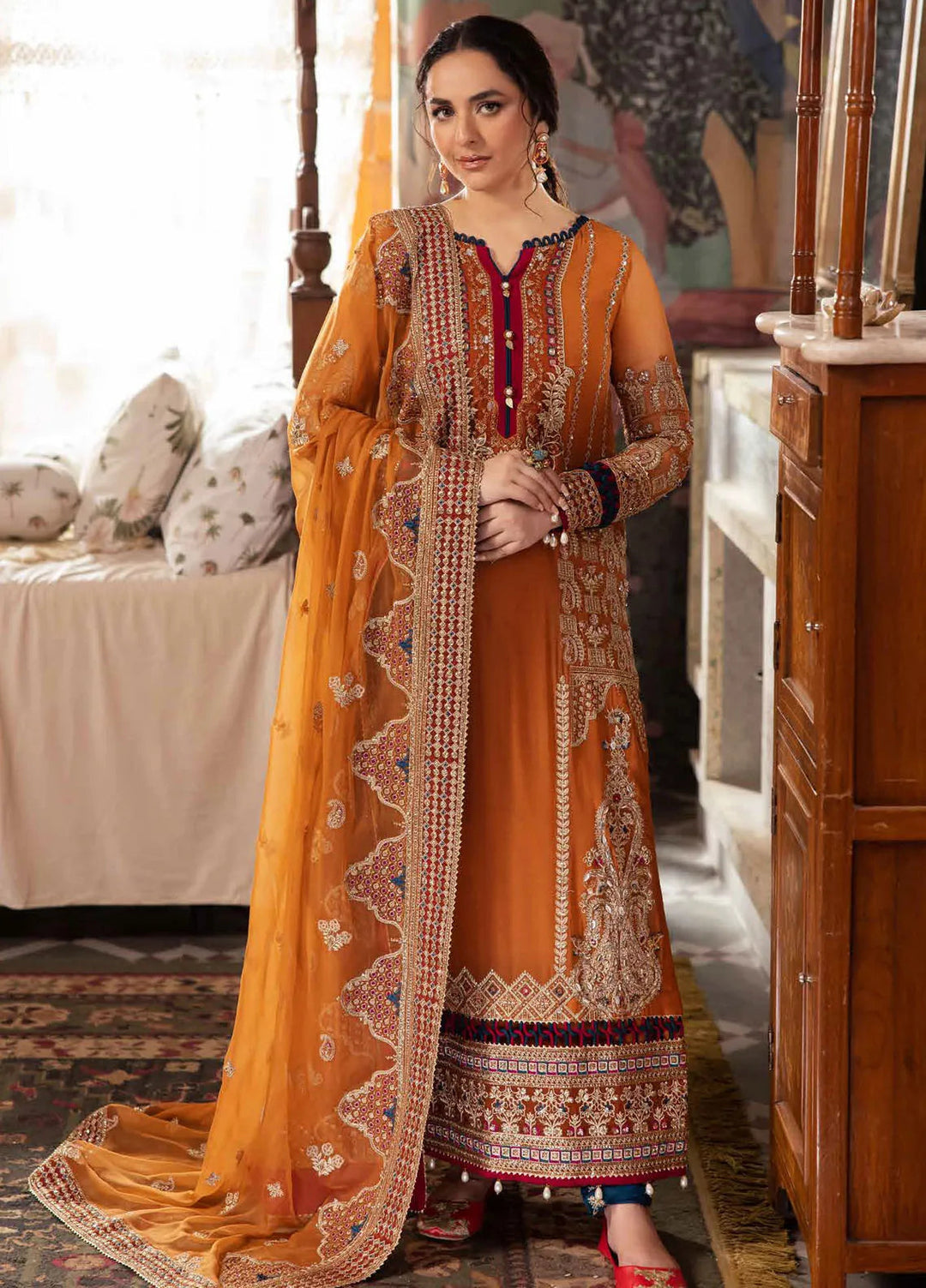 Alfaaz by Nureh Embroidered Chiffon Suits Unstitched 4 Piece NU24AF NL-77 - Formal Collection