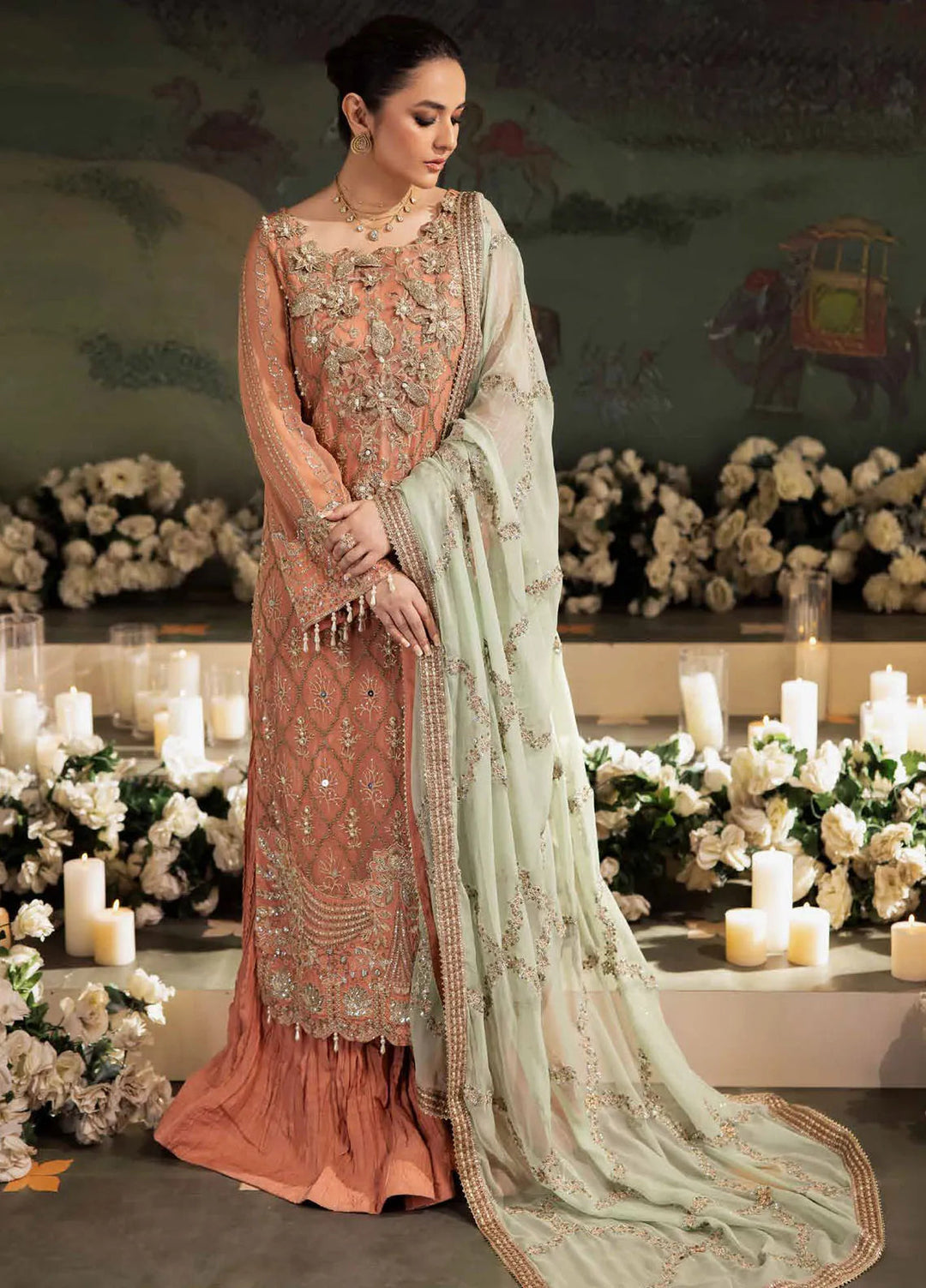 Alfaaz by Nureh Embroidered Chiffon Suits Unstitched 4 Piece NU24AF NL-79 - Formal Collection