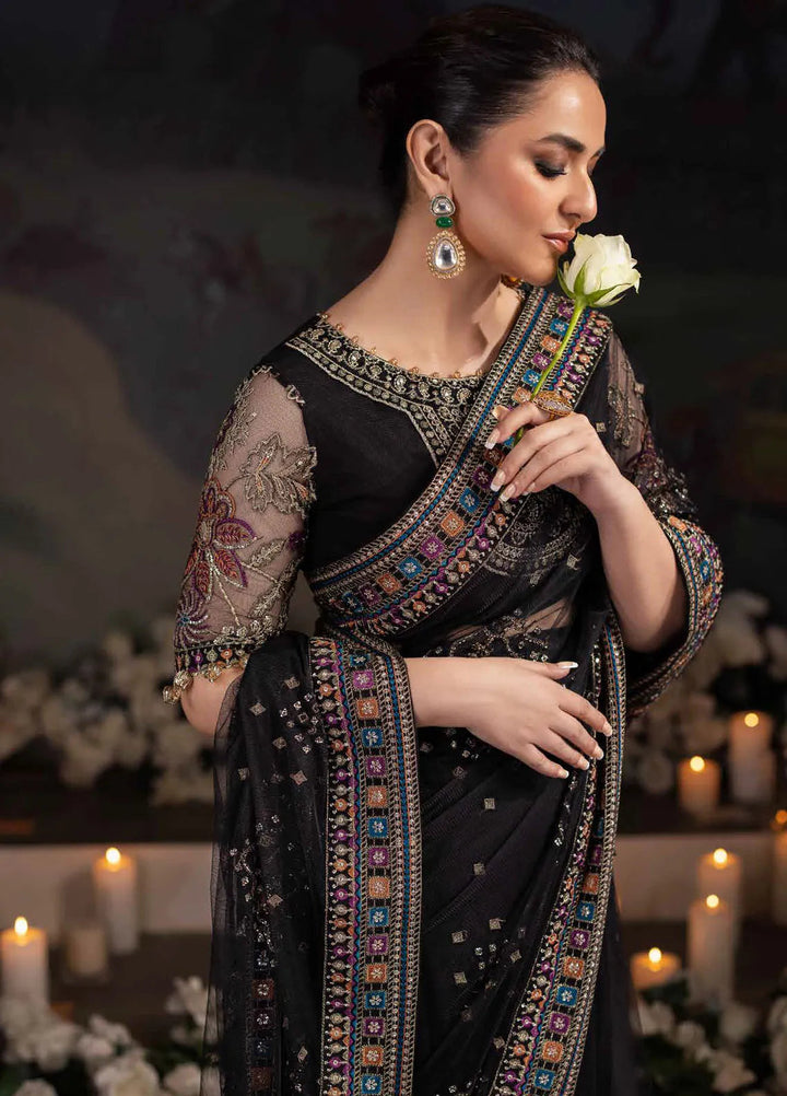 Alfaaz by Nureh Embroidered Net Unstitched Saree NU24AF NL-78 - Formal Collection
