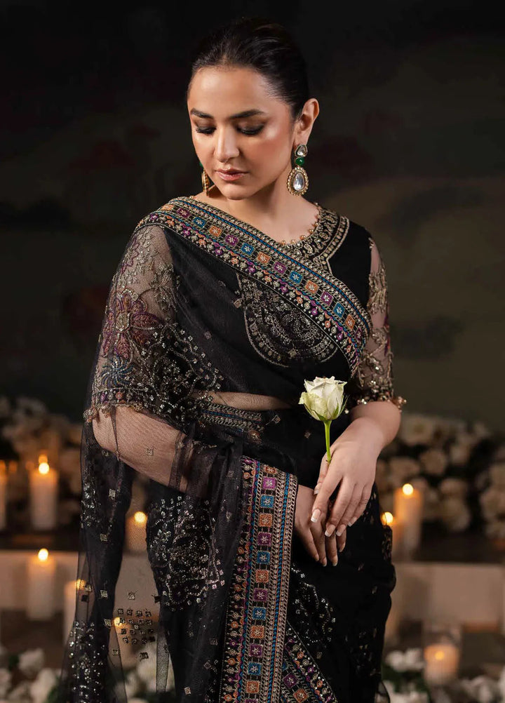 Alfaaz by Nureh Embroidered Net Unstitched Saree NU24AF NL-78 - Formal Collection