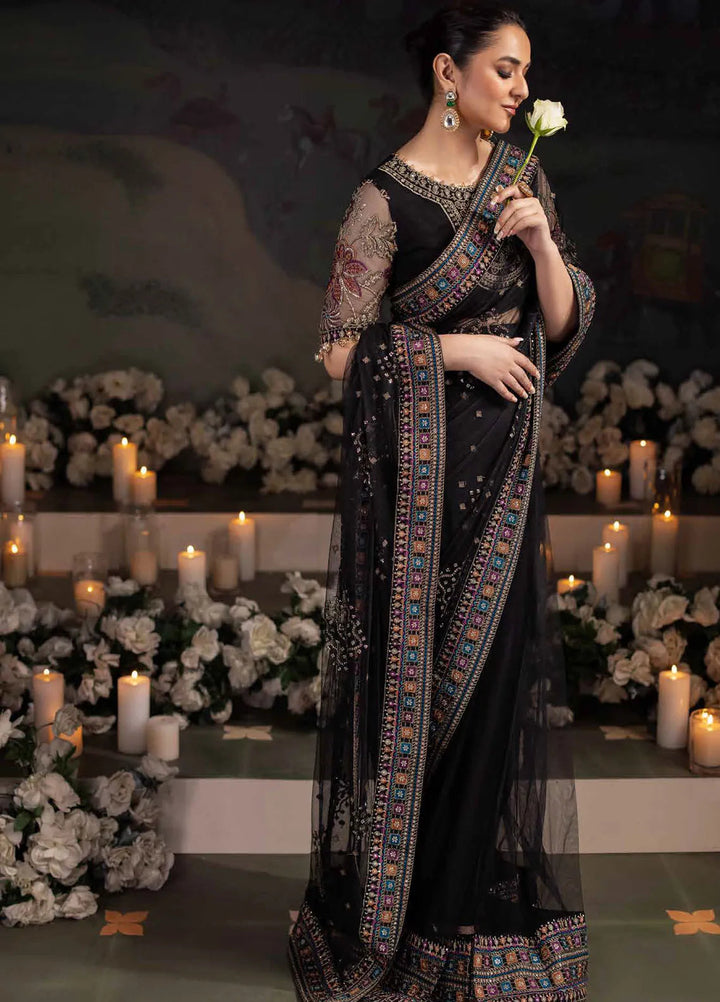 Alfaaz by Nureh Embroidered Net Unstitched Saree NU24AF NL-78 - Formal Collection