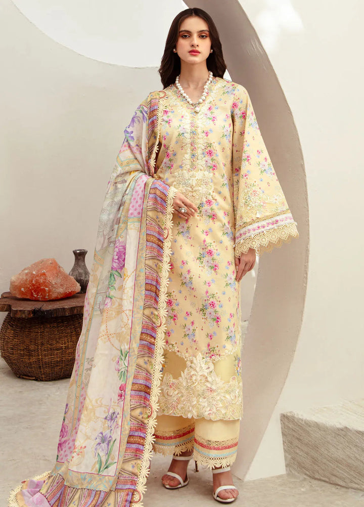 Alif Affordable by Ajr Embroidered Lawn Suit Unstitched 3 Piece AJR24AA AFL-05 Sunny Delight - Summer Collection