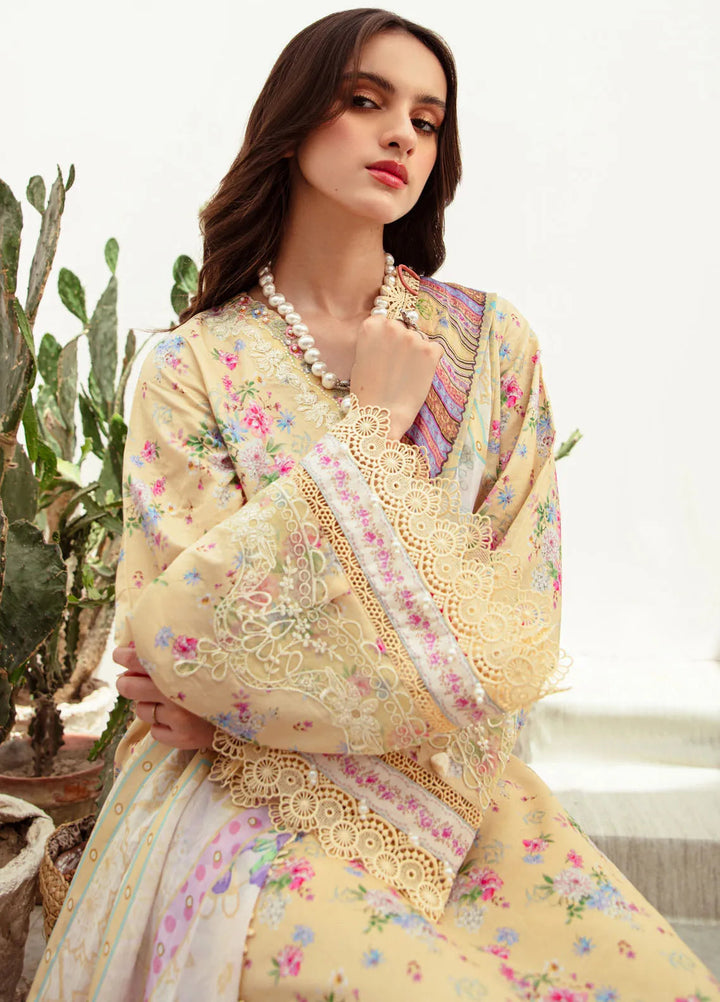 Alif Affordable by Ajr Embroidered Lawn Suit Unstitched 3 Piece AJR24AA AFL-05 Sunny Delight - Summer Collection