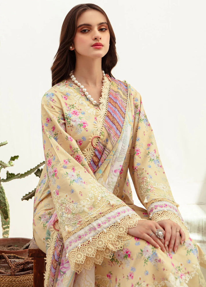 Alif Affordable by Ajr Embroidered Lawn Suit Unstitched 3 Piece AJR24AA AFL-05 Sunny Delight - Summer Collection
