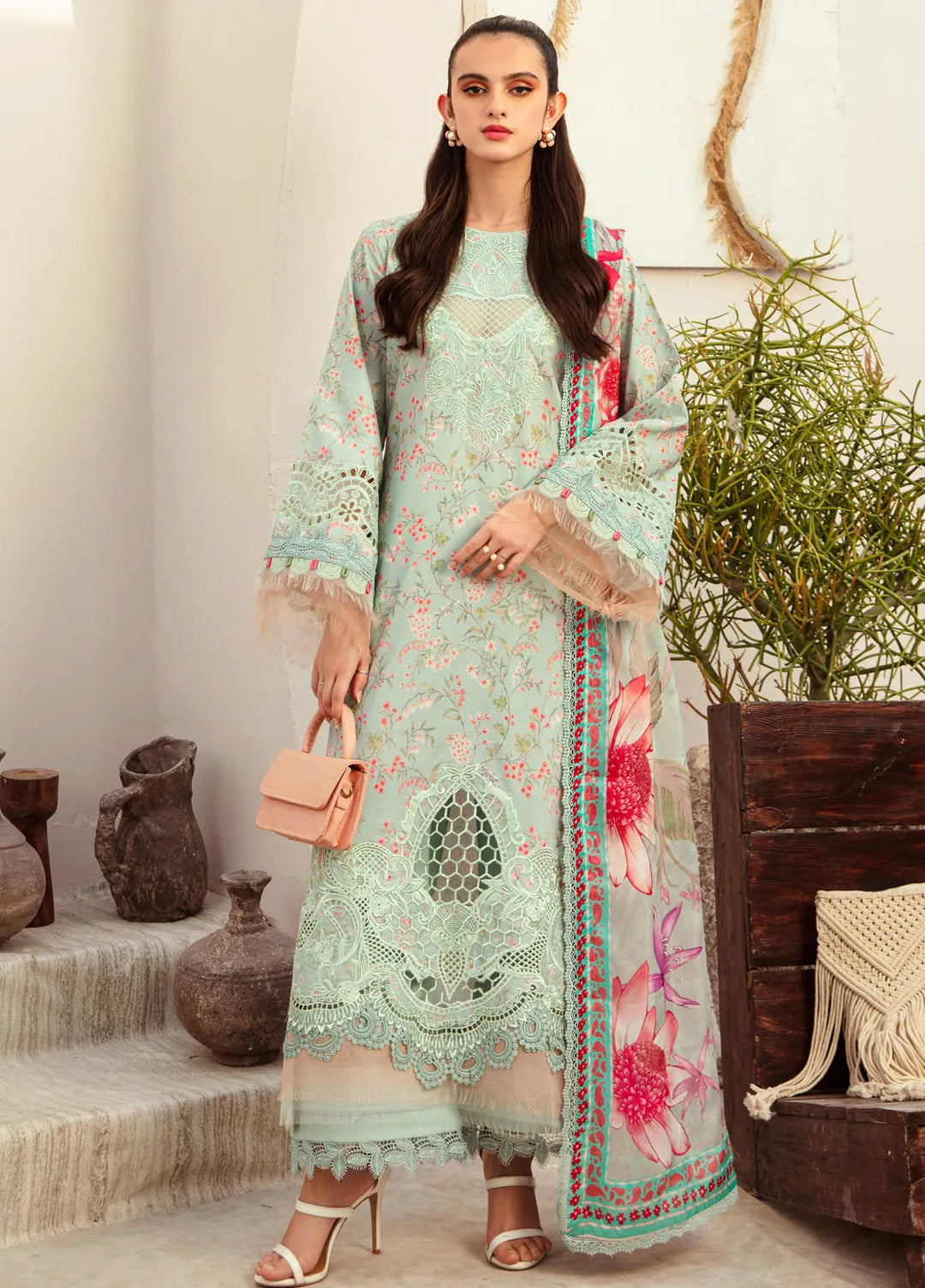 Alif Affordable by Ajr Embroidered Lawn Suit Unstitched 3 Piece AJR24AA AFL-06 Misty Morning  - Summer Collection