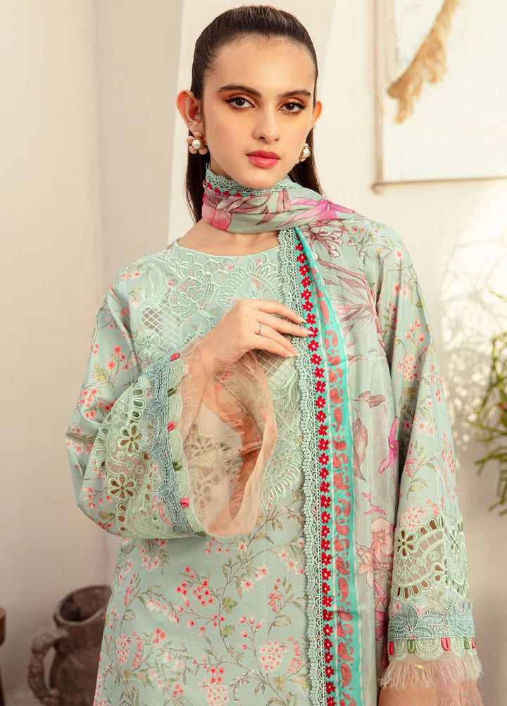 Alif Affordable by Ajr Embroidered Lawn Suit Unstitched 3 Piece AJR24AA AFL-06 Misty Morning  - Summer Collection